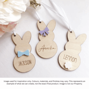 Modern Bunny Silhouette Personalized Gift Tag
