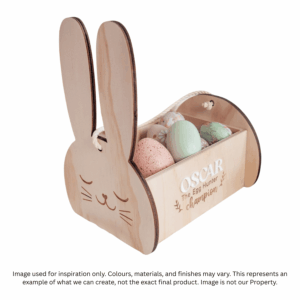 Personalized Bunny Ears Wood Easter Basket
