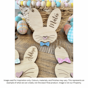 Personalized Bunny Head Easter Basket Tag